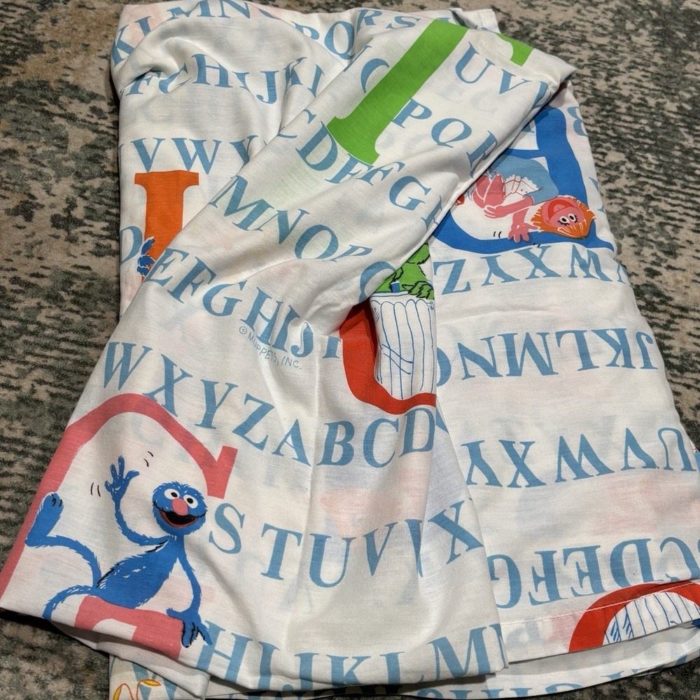vintage Sesame Street Alphabet twin flat sheet by J.P. Stevens